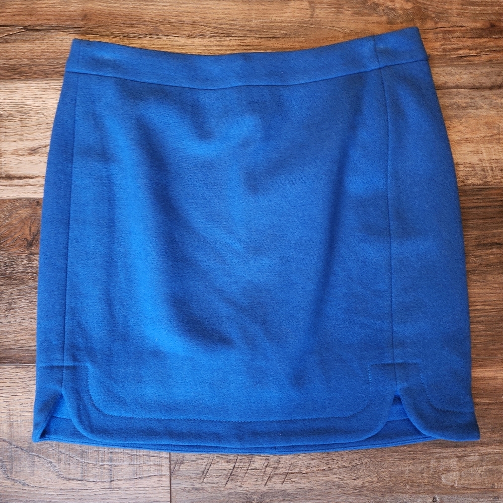 J. Crew wool blue mini skirt, size 2